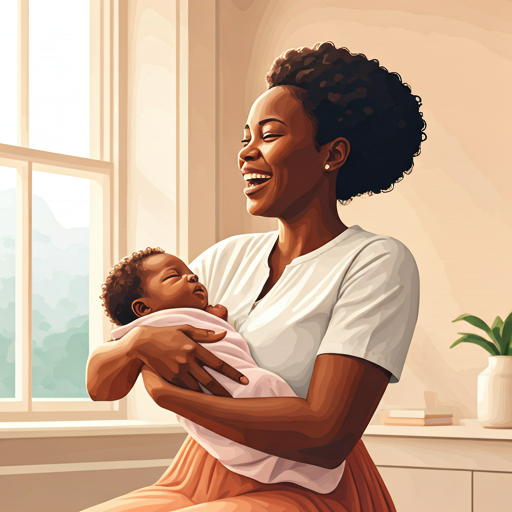 African mother holding a baby